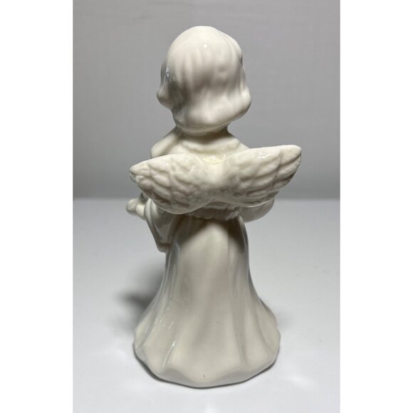 Set Of 3 Angel Figurines With Stained Glass Gold Mesh & Ceramic Design - Picture 4 of 8